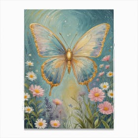 Golden Rainbow Butterfly In The Meadow Canvas Print