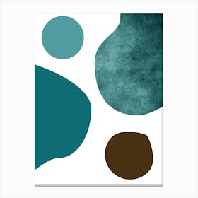 Teal and Chocolate Brown Abstract Art Canvas Print