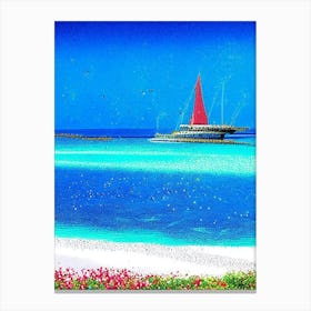 Turks And Caicos Islands Pointillism Style Tropical Destination Canvas Print