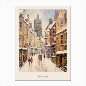 Vintage Winter Painting Poster Durham United Kingdom 1 Canvas Print