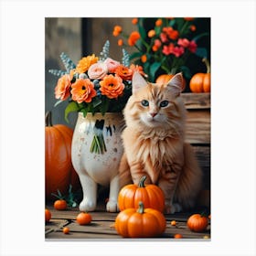 Autumn Cat 2 Canvas Print