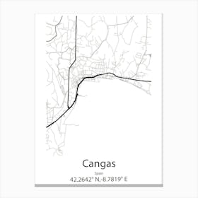 Cangas De Narcea,Spain Minimalist Map Canvas Print