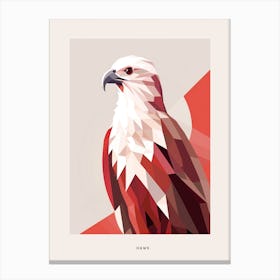 Minimalist Hawk Bird Poster Canvas Print