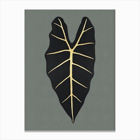 Black and gold leaves 4 Canvas Print