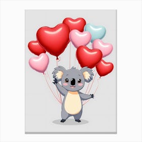 Koala Holding Balloons Canvas Print