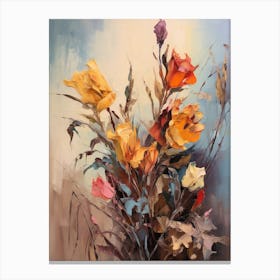 Fall Flower Painting Aconitum 2 Canvas Print