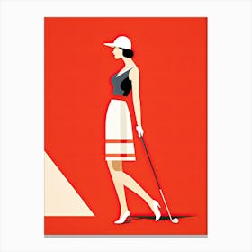Woman With A Golf Club Canvas Print