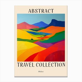 Abstract Travel Collection Poster Malawi 2 Canvas Print