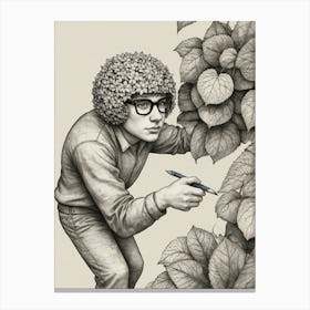 Man With A Pencil Canvas Print