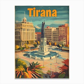 Aihrgdesign A Vintage Travel Poster Of Tirana 4 Canvas Print