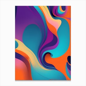 Abstract Colorful Waves Vertical Composition 65 Canvas Print