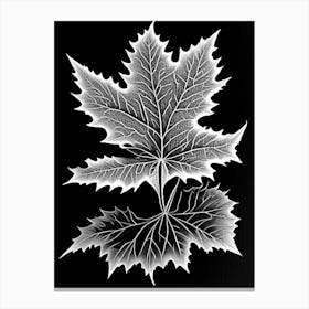 Sugar Maple Leaf Linocut 2 Canvas Print