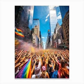 A Jubilant Scene Capturing The Throng Of Illustrations Representing The Vast Spectrum Of The Rainbow (7) Canvas Print