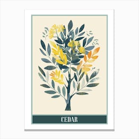 Cedar Tree Flat Illustration 4 Poster Canvas Print