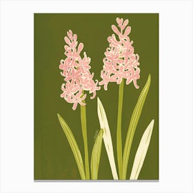 Pink & Green Hyacinth 2 Canvas Print