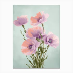 Lavender Flowers Acrylic Painting In Pastel Colours 3 Canvas Print