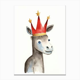 Little Donkey Wearing A Crown Canvas Print