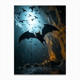 Majestic Bat Cave Silhouette 7 Canvas Print