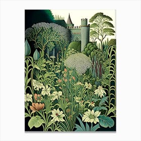 Powis Castle Gardens, United Kingdom Vintage Botanical Canvas Print