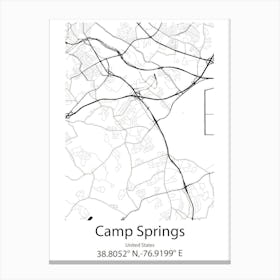 Camp Springs,United States Minimalist Map Canvas Print