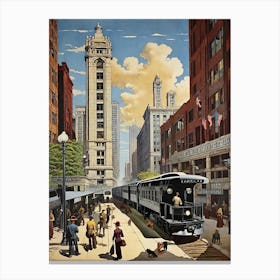 Chicago Street Scene Canvas Print