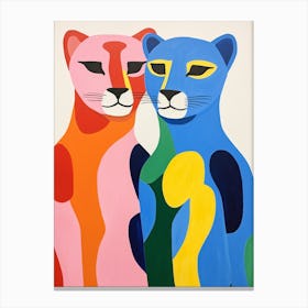 Colourful Kids Animal Art Cougar 2 Canvas Print
