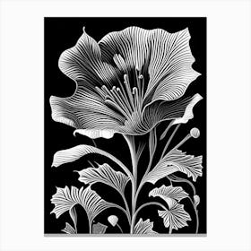 Poppy Leaf Linocut 2 Canvas Print