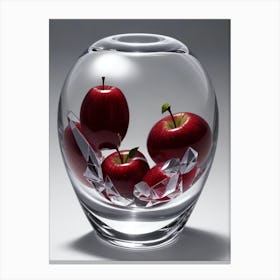 Red Apple In White Crystal 2 Canvas Print