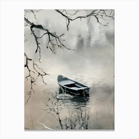 Boat In The Mist Canvas Print