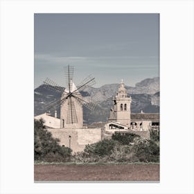 Mallorca Alcudia Windmill In The Mountains Canvas Print