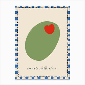 Amante Delle Olive Italian Olive Lover Kitchen Print Canvas Print