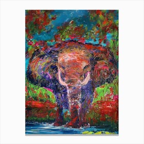 Elephant By The River 1 Canvas Print