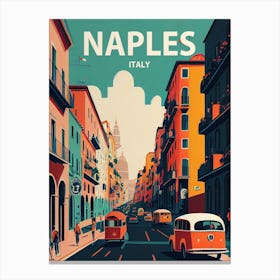 Naples Italy Retro Canvas Print