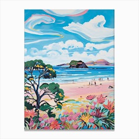 North Berwick Beach, East Lothian, Scotland, Matisse And Rousseau Style 2 Canvas Print