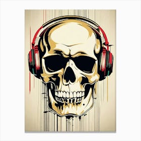 Skull With Headphones 119 Canvas Print