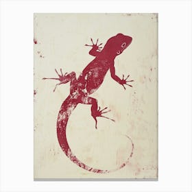 Magenta Golden Gecko Block Print 3 Canvas Print