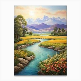 River In The Mountains Canvas Print