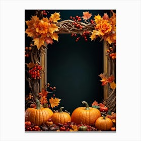 An Opulent Autumnal Frame Filled With Festive Thanksgiving Imagery Midst A Lavish Promotion Digital (5) Canvas Print