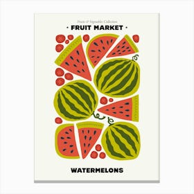 The Fruit Market Watermelons Illustration Maximalist Canvas Print