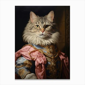 Cat In Medieval Gold Clothing 3 Canvas Print