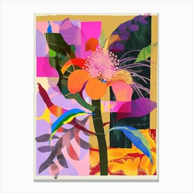 Cineraria 2 Neon Flower Collage Canvas Print