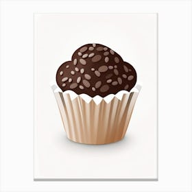 Double Chocolate Chip Muffin Bakery Product Neutral Abstract Illustration Flower Canvas Print