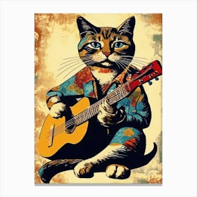 Cat Playing Guitar 3 Canvas Print