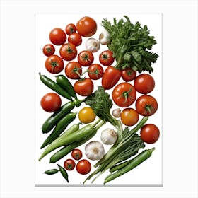 Fresh Vegetables Kitchen Wall Art 3 Canvas Print