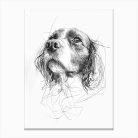 Cocker Spaniel Dog Charcoal Line 1 Canvas Print