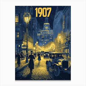 Aihrgdesign A Nostalgic Poster Of A Bustling 1907 City Street 9bb460d9 F8b0 4913 A42e F366e221c3f9 1 Canvas Print