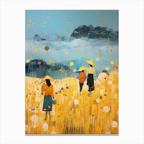 Asian Women In Yellow Canvas Print