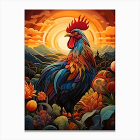 Sunrise Rooster 7 Canvas Print