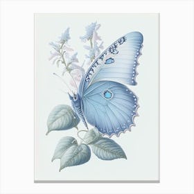 Holly Blue Butterfly Vintage Pastel 1 Canvas Print