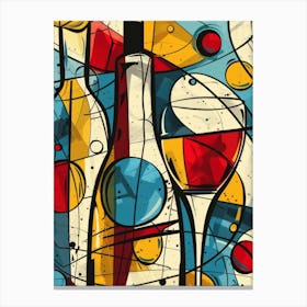 Abstract Wine Bottle Canvas Print